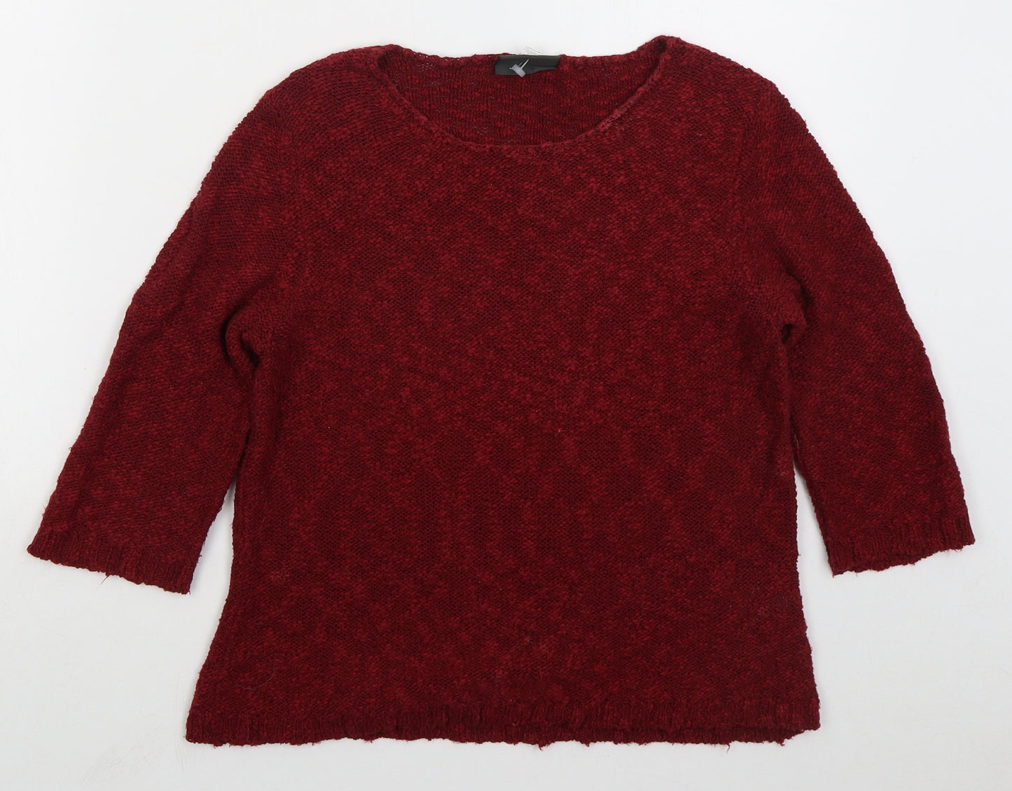 Alex & Co Womens Red Crew Neck  Cotton Pullover Jumper Size 14