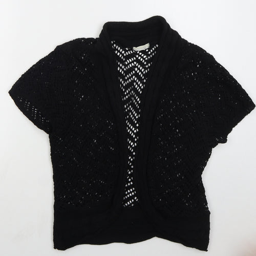 Yours Womens Black V-Neck  Acrylic Cardigan Jumper Size M