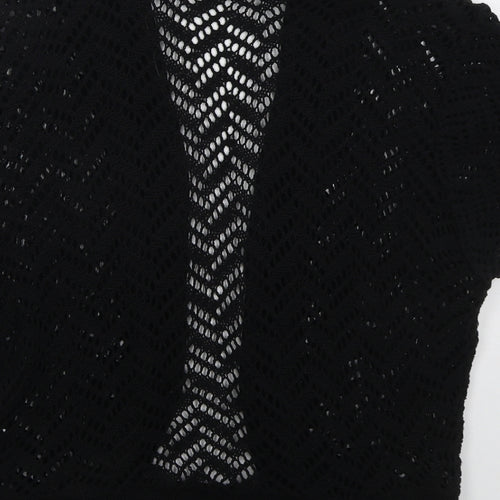 Yours Womens Black V-Neck  Acrylic Cardigan Jumper Size M