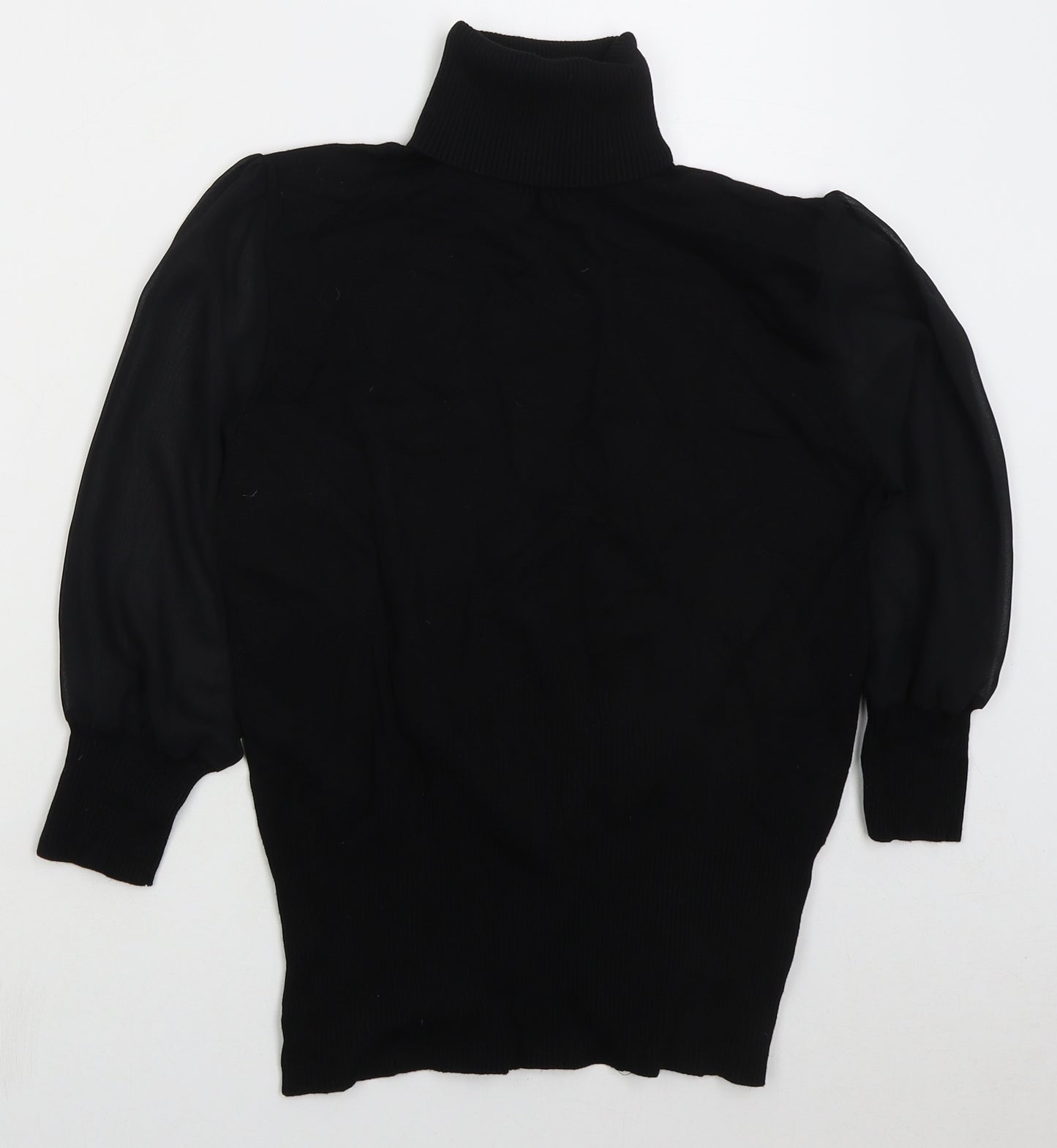Paramour Womens Black Roll Neck  Viscose Pullover Jumper Size M