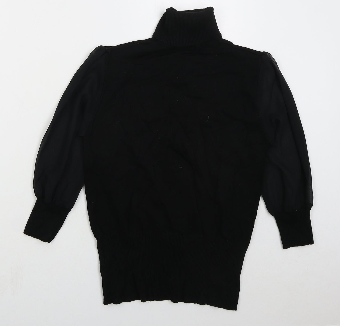 Paramour Womens Black Roll Neck  Viscose Pullover Jumper Size M