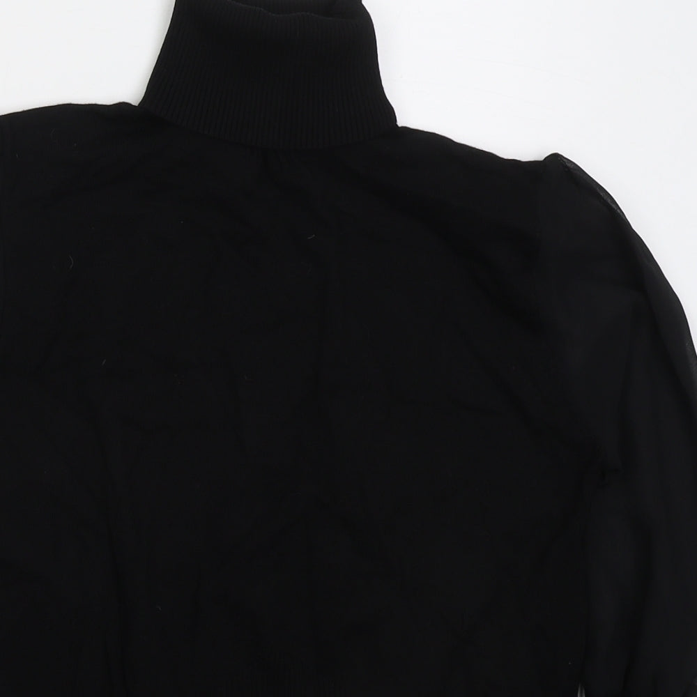 Paramour Womens Black Roll Neck  Viscose Pullover Jumper Size M