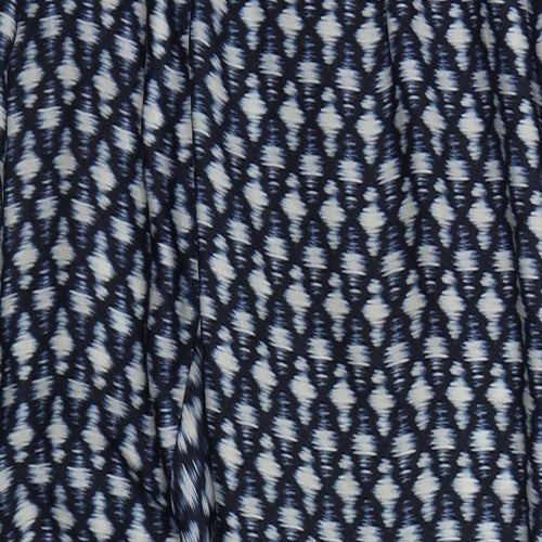 MNG Womens Blue Geometric Polyester Trousers  Size 8 L26 in Regular