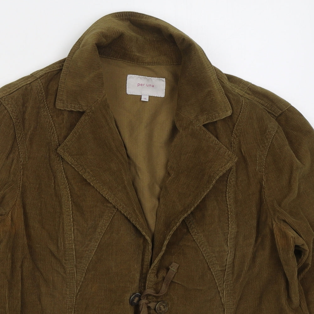 Per Una Womens Brown   Jacket  Size 16  Button