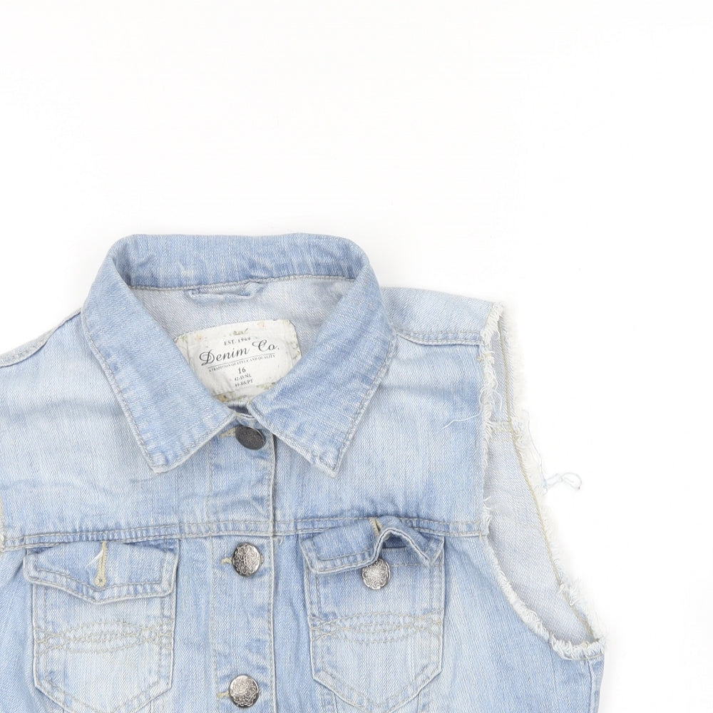Denim & Co. Womens Blue   Jacket  Size 16