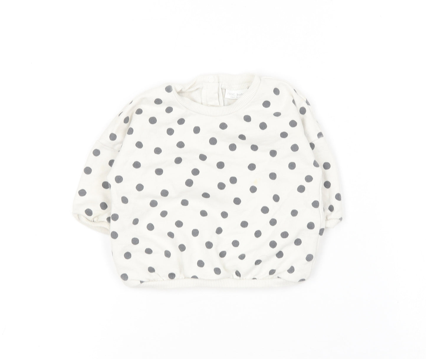 NEXT Baby White Polka Dot Cotton Pullover Jumper Size 0-3 Months