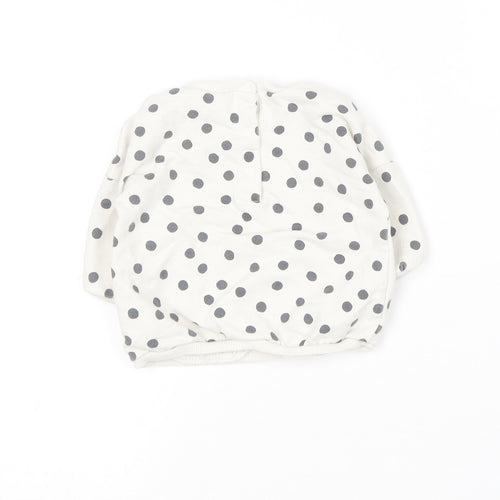 NEXT Baby White Polka Dot Cotton Pullover Jumper Size 0-3 Months
