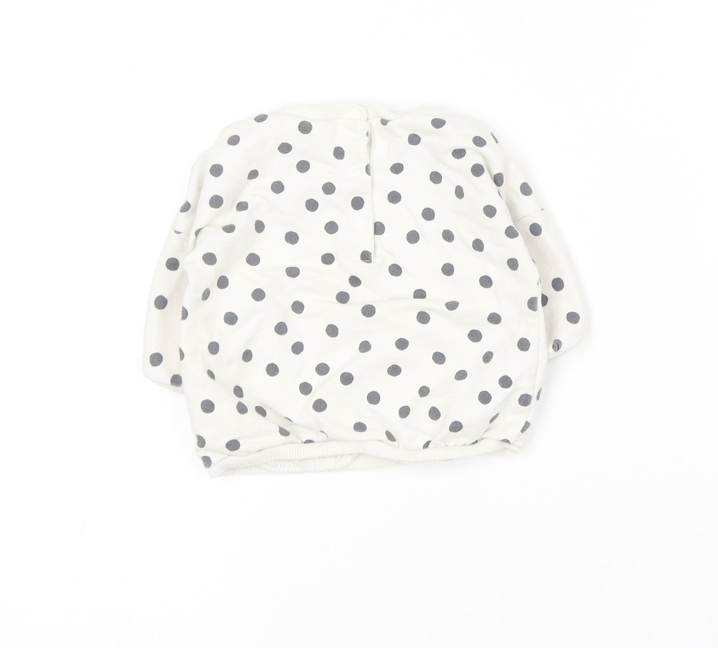 NEXT Baby White Polka Dot Cotton Pullover Jumper Size 0-3 Months