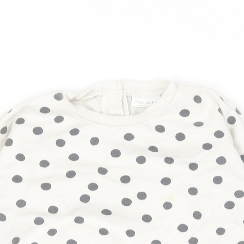 NEXT Baby White Polka Dot Cotton Pullover Jumper Size 0-3 Months