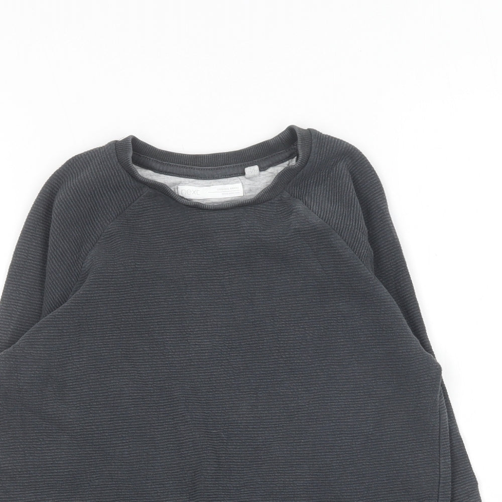 NEXT Boys Grey Round Neck  Cotton Pullover Jumper Size 5 Years