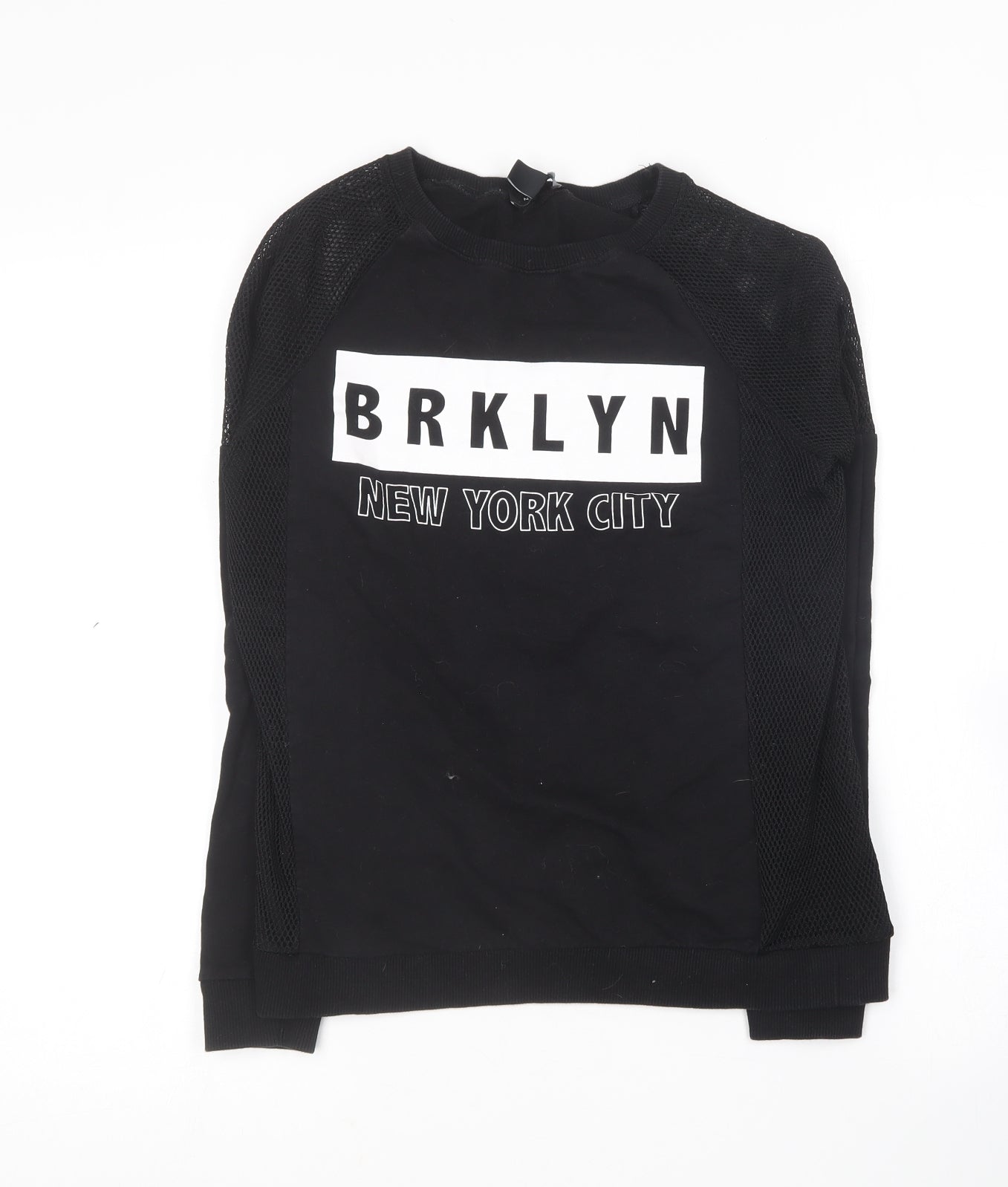 New Look Girls Black Round Neck  Cotton Pullover Jumper Size 12-13 Years