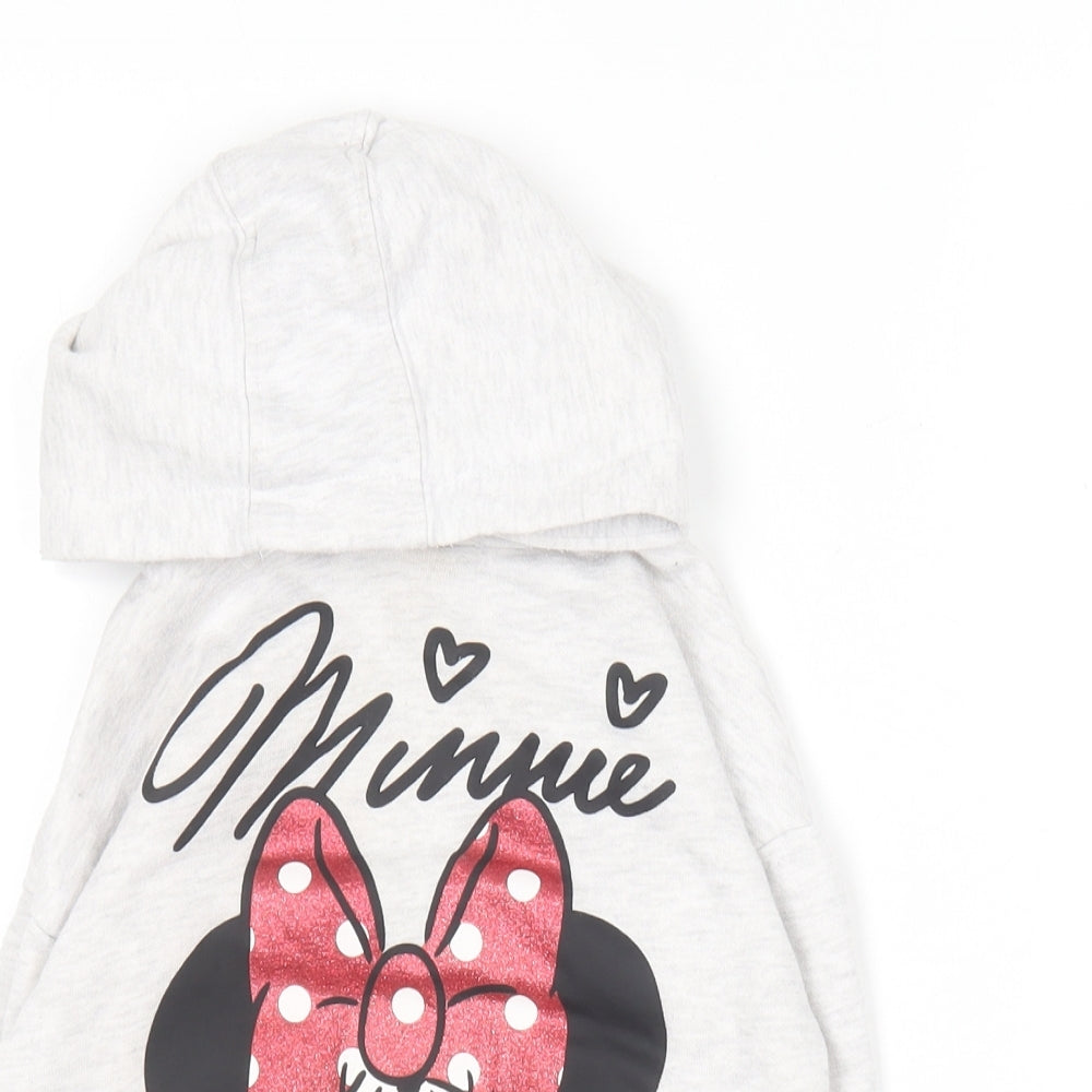 Primark Girls Grey  Cotton Pullover Hoodie Size 2-3 Years   - Minnie Mouse