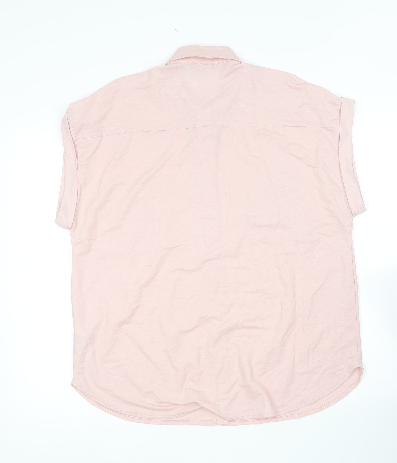 Marks and Spencer Womens Pink  Viscose Basic Blouse Size 12 Collared