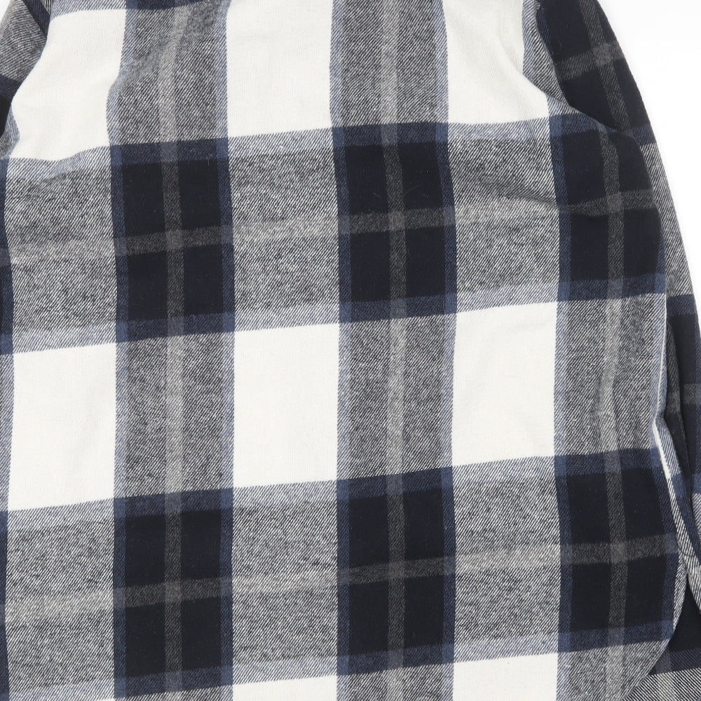 Primark Womens Blue Check Polyester Basic Button-Up Size 8 Collared