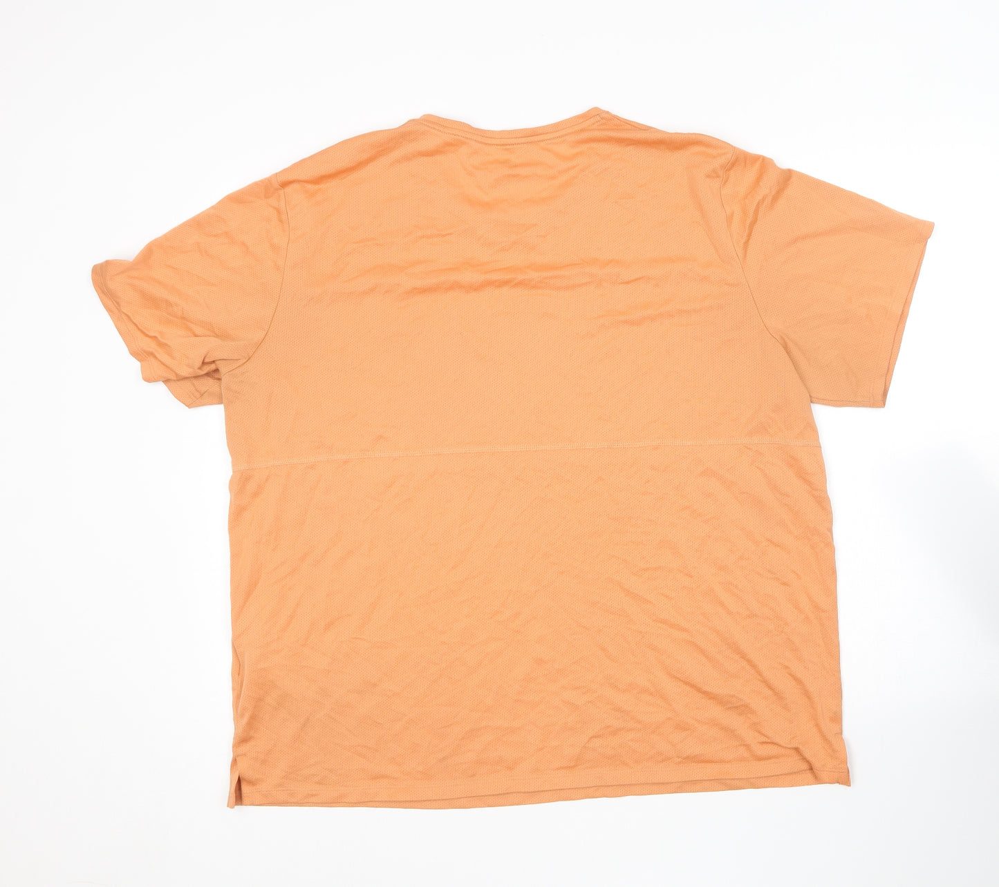 Nike Mens Orange  Polyester Basic T-Shirt Size 2XL Round Neck