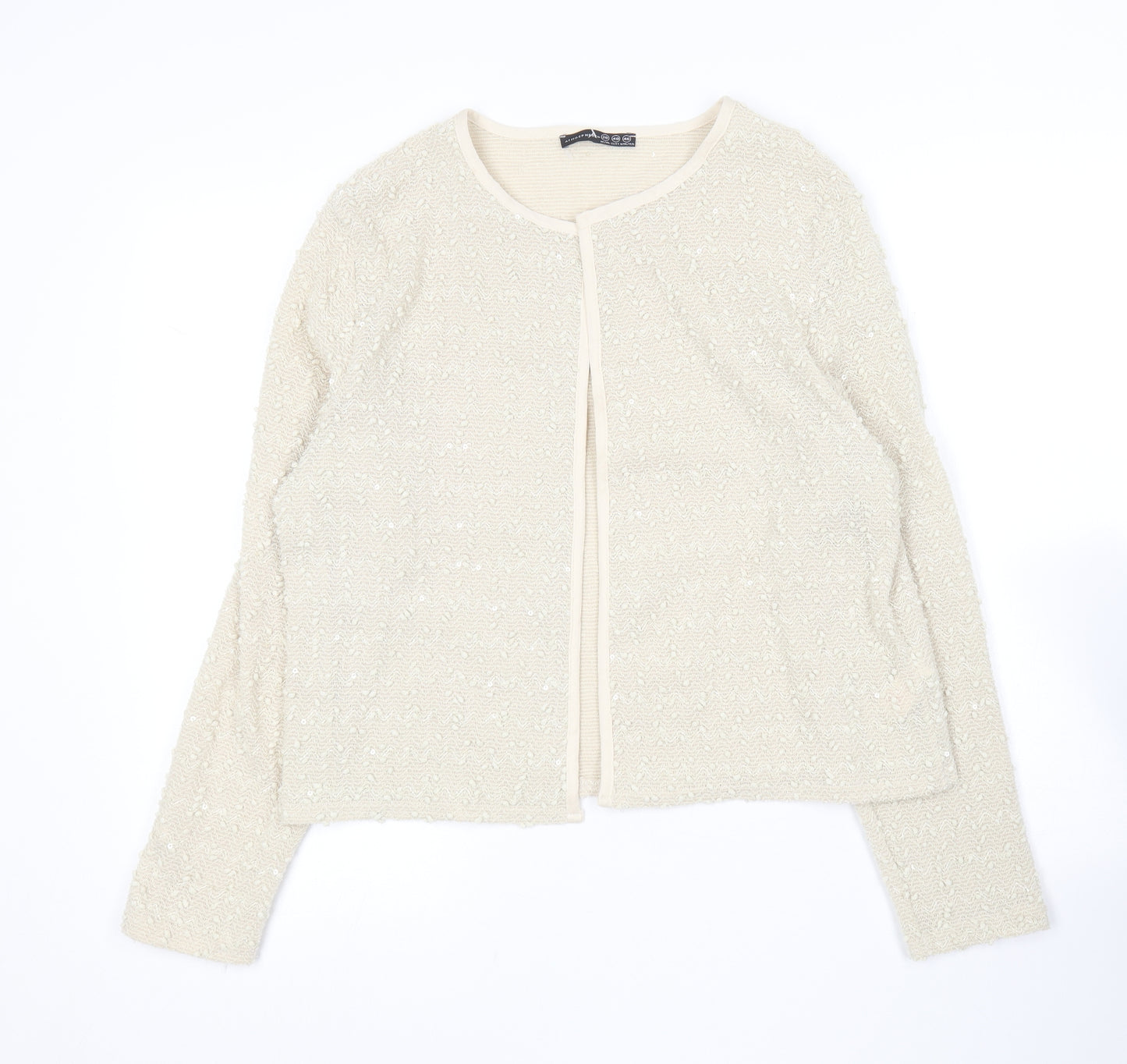 Atmosphere Womens Beige Round Neck  Polyester Cardigan Jumper Size 20
