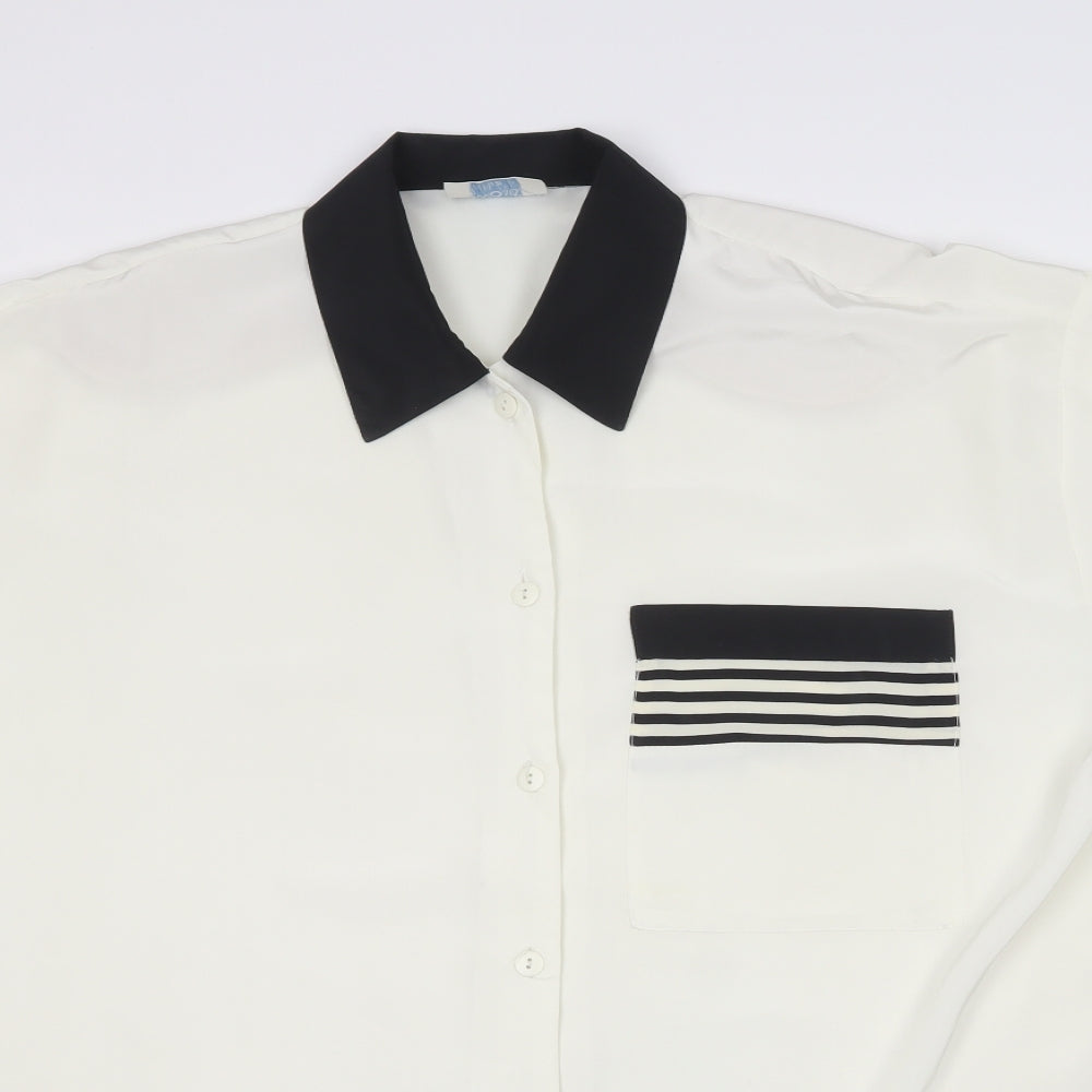 Wallis Womens Ivory  Polyester Basic Button-Up Size 12 Collared