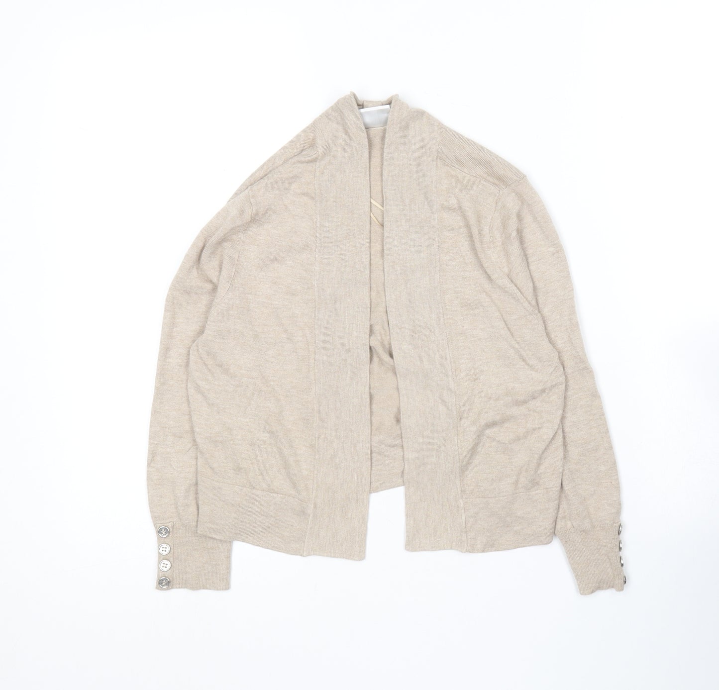 Wallis Womens Beige V-Neck  Viscose Cardigan Jumper Size S