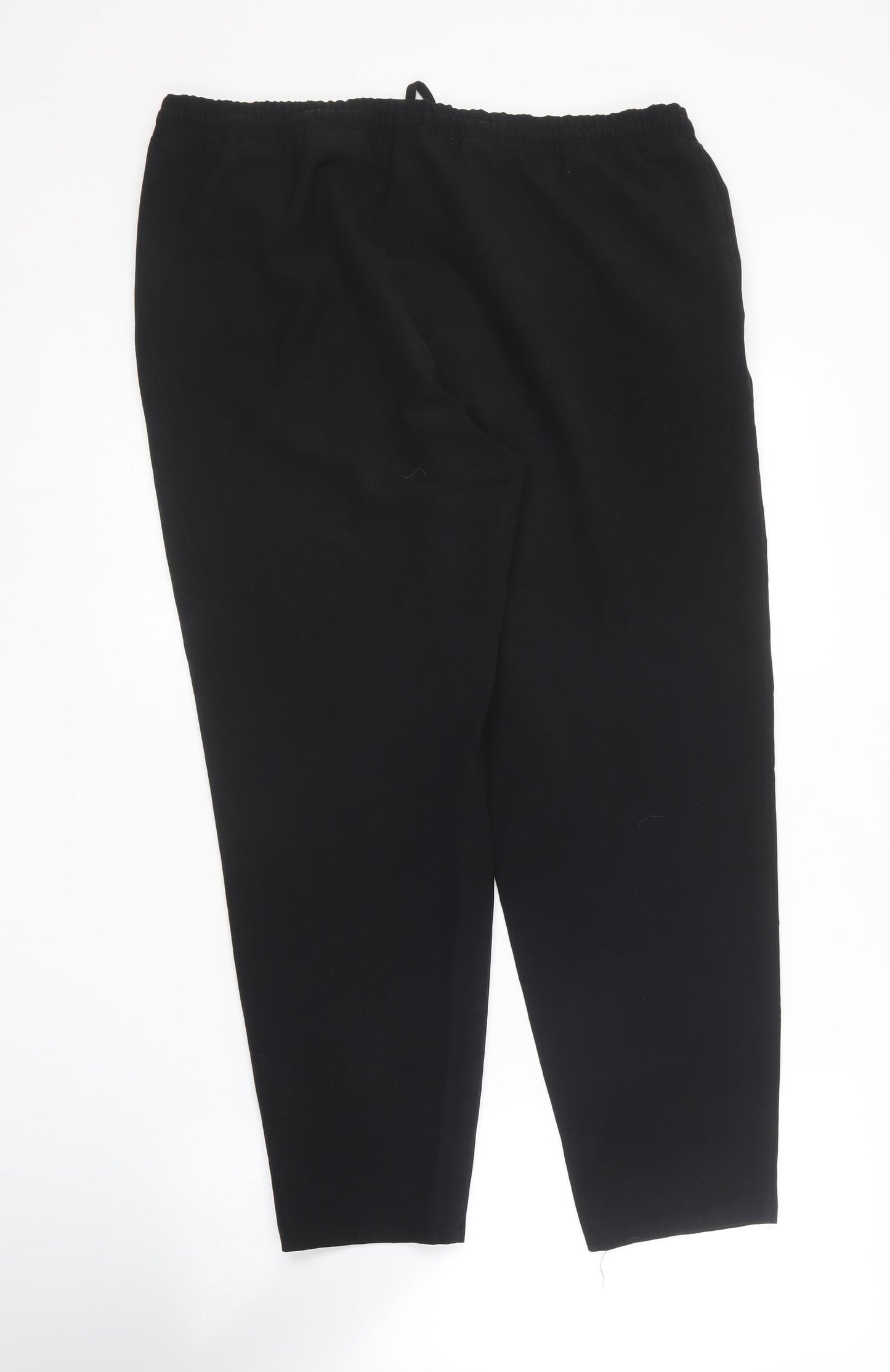 Papaya Womens Black  Cotton Trousers  Size 14 L26 in Regular