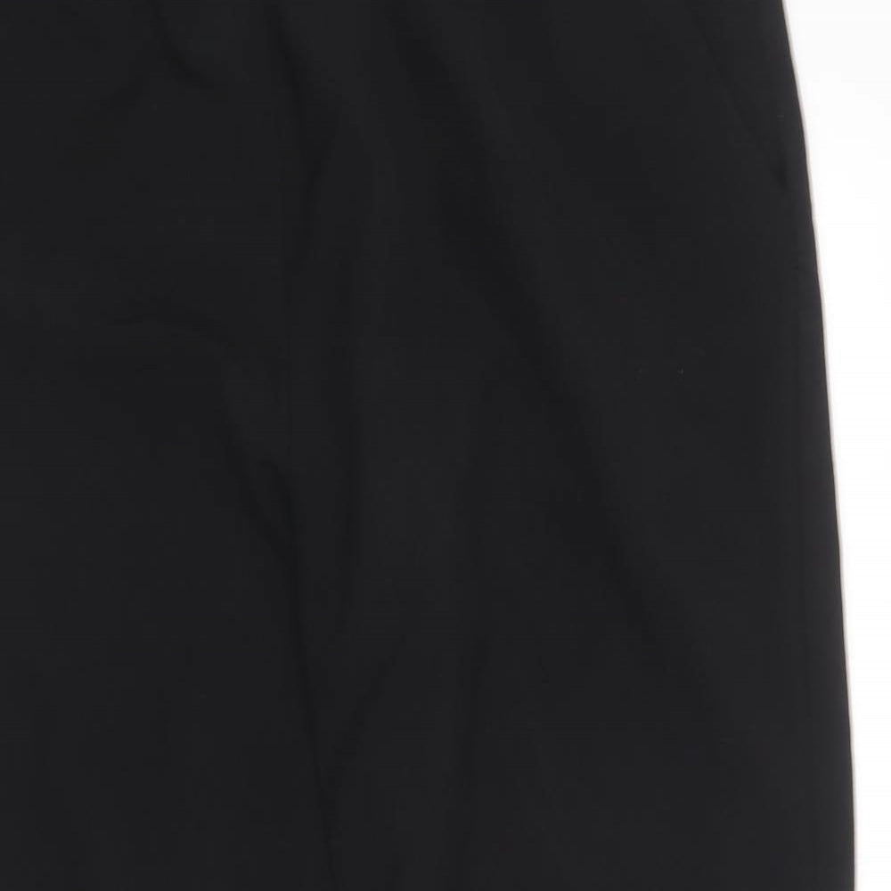 Papaya Womens Black  Cotton Trousers  Size 14 L26 in Regular