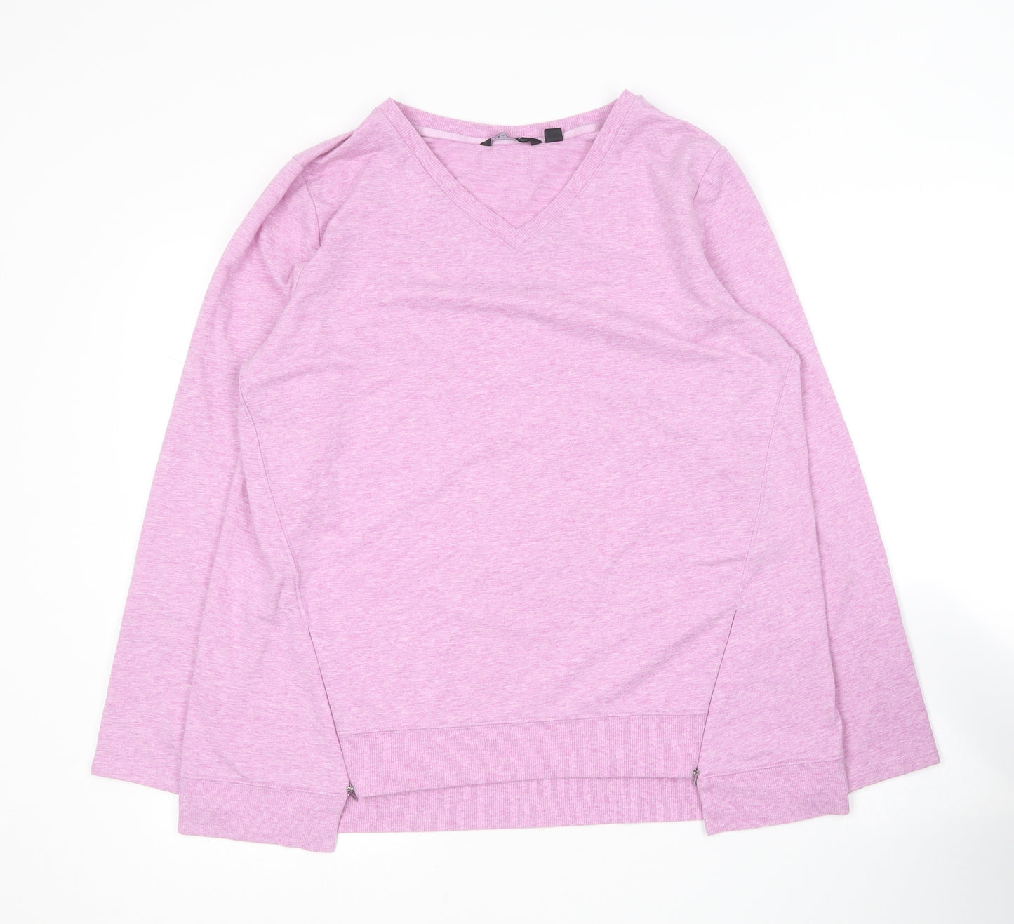 H by Halston Womens Pink Round Neck  Cotton Pullover Jumper Size L