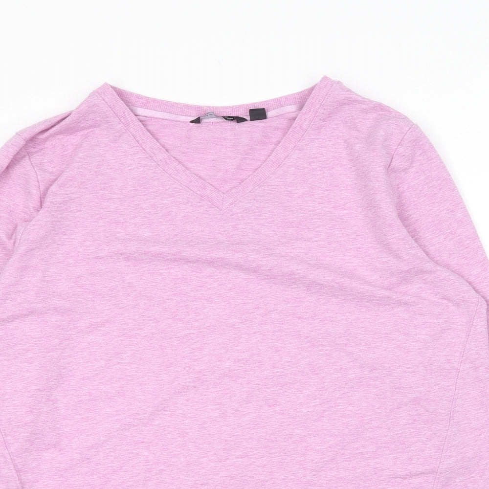 H by Halston Womens Pink Round Neck  Cotton Pullover Jumper Size L