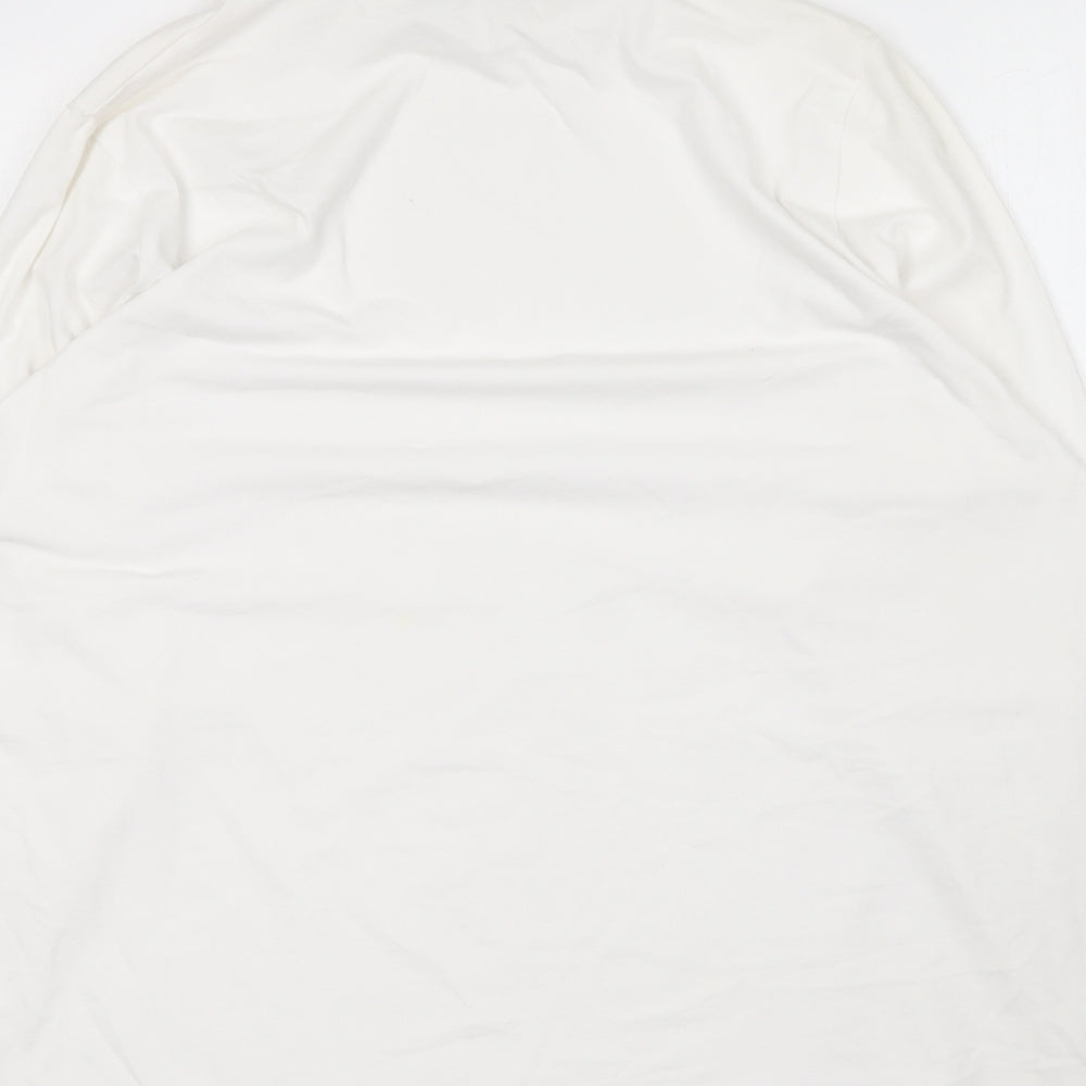 Marks and Spencer Womens White Roll Neck  Cotton Pullover Jumper Size 24