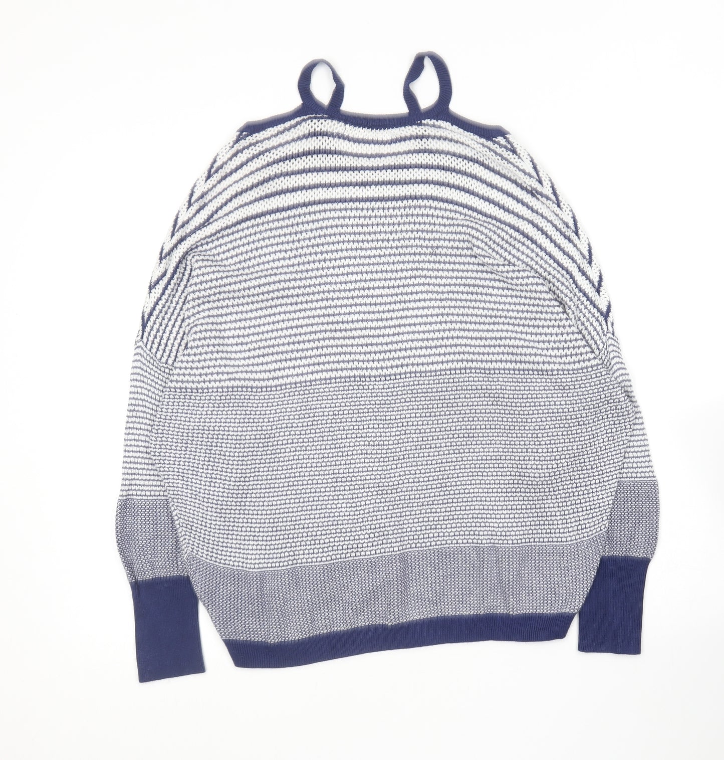 George Womens Blue Round Neck Geometric Viscose Pullover Jumper Size 12