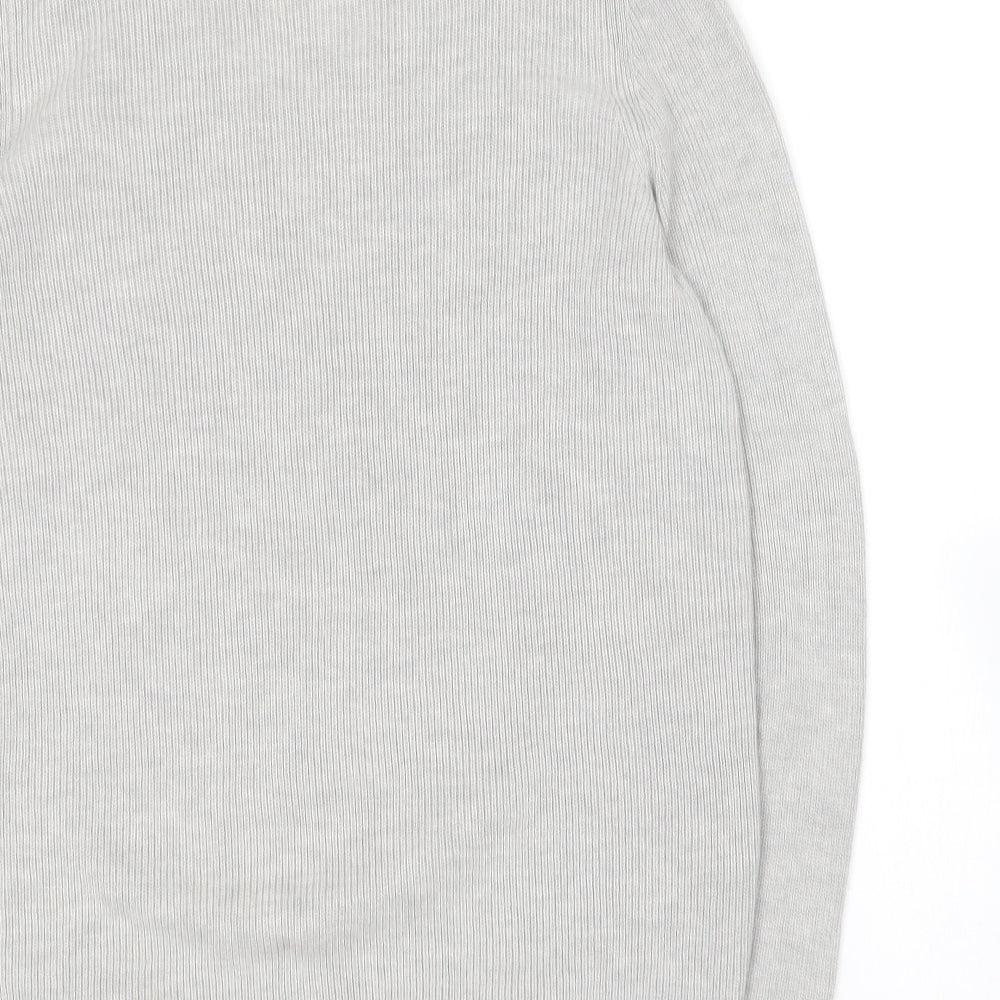 TU Womens Grey V-Neck  Viscose Pullover Jumper Size 14