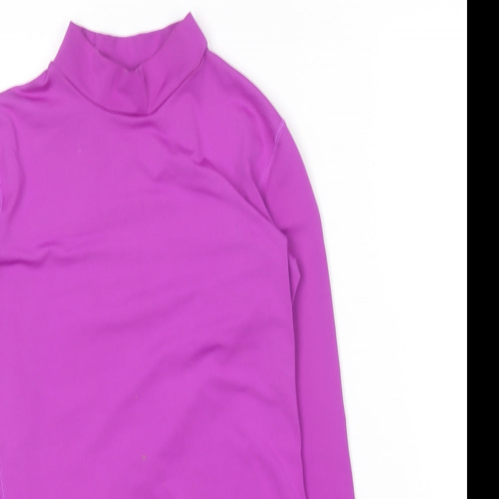 Dunnes Stores Womens Purple  Polyester Basic T-Shirt Size S Crew Neck