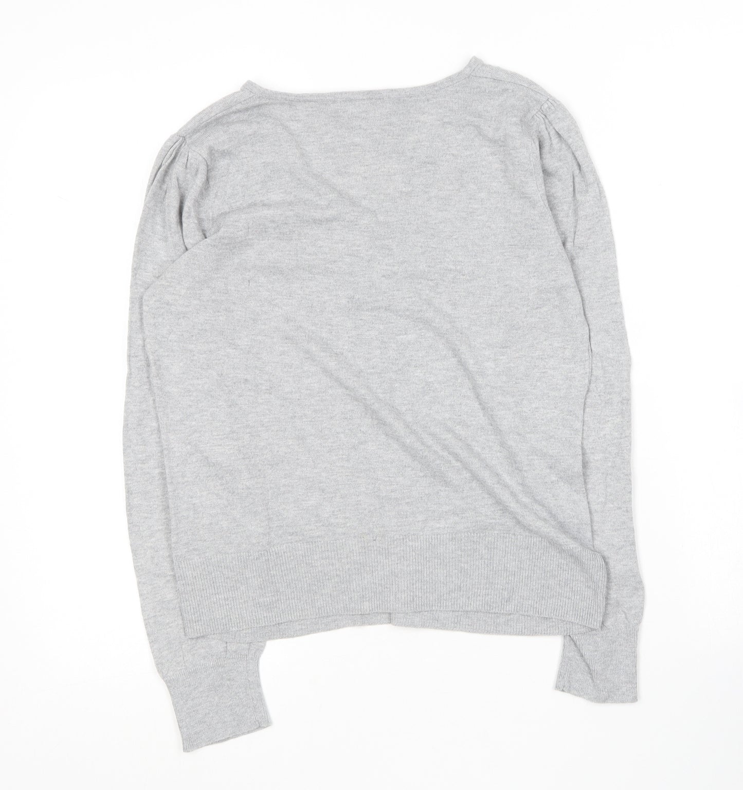 TU Womens Grey  Viscose Basic T-Shirt Size 14 V-Neck