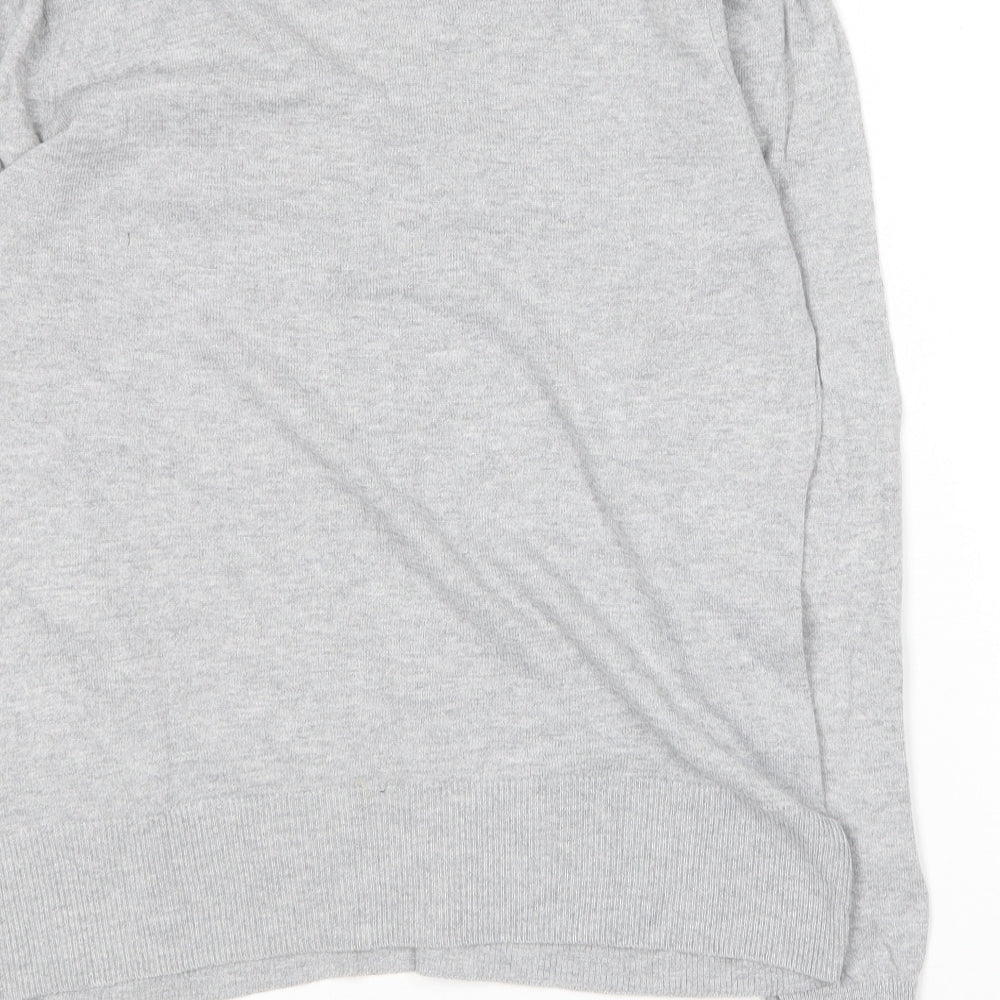 TU Womens Grey  Viscose Basic T-Shirt Size 14 V-Neck