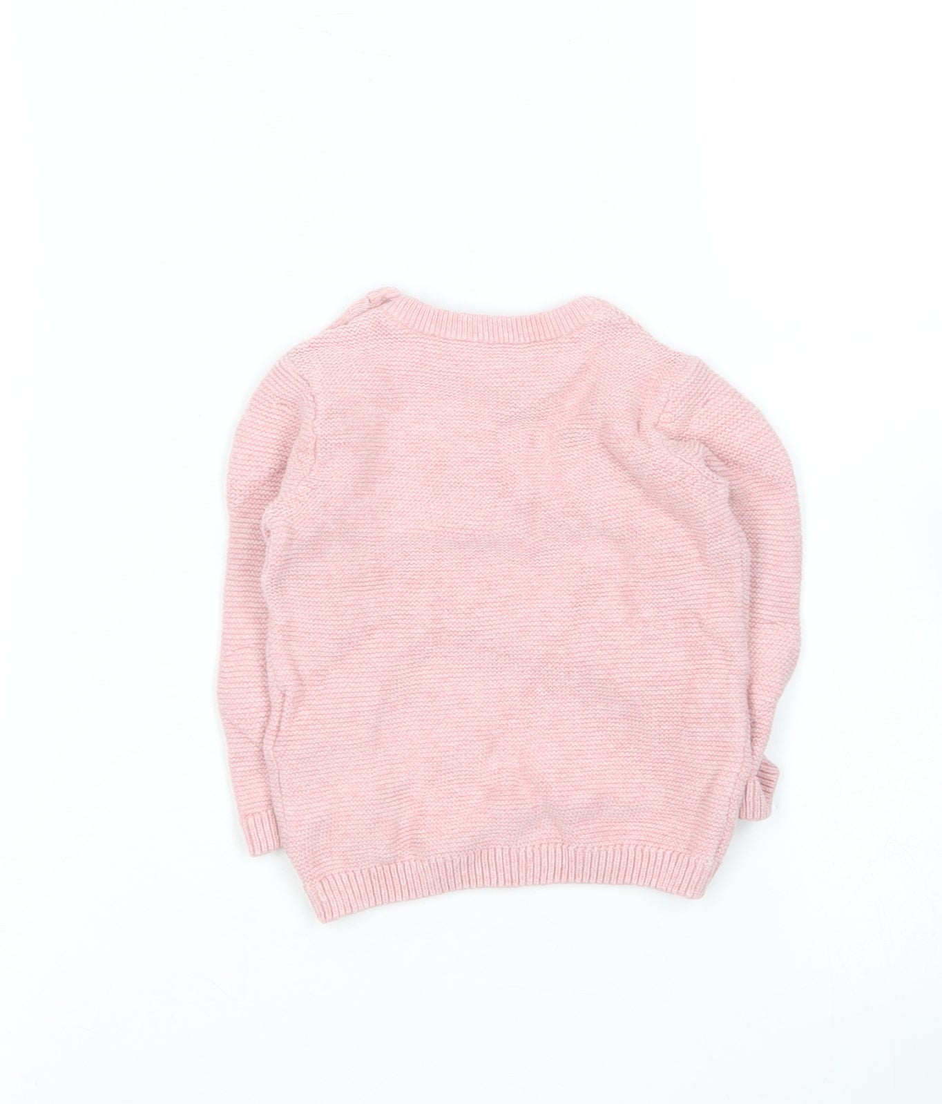 Marks and Spencer Girls Pink  Cotton Pullover Jumper Size 3-6 Months   - Love heart