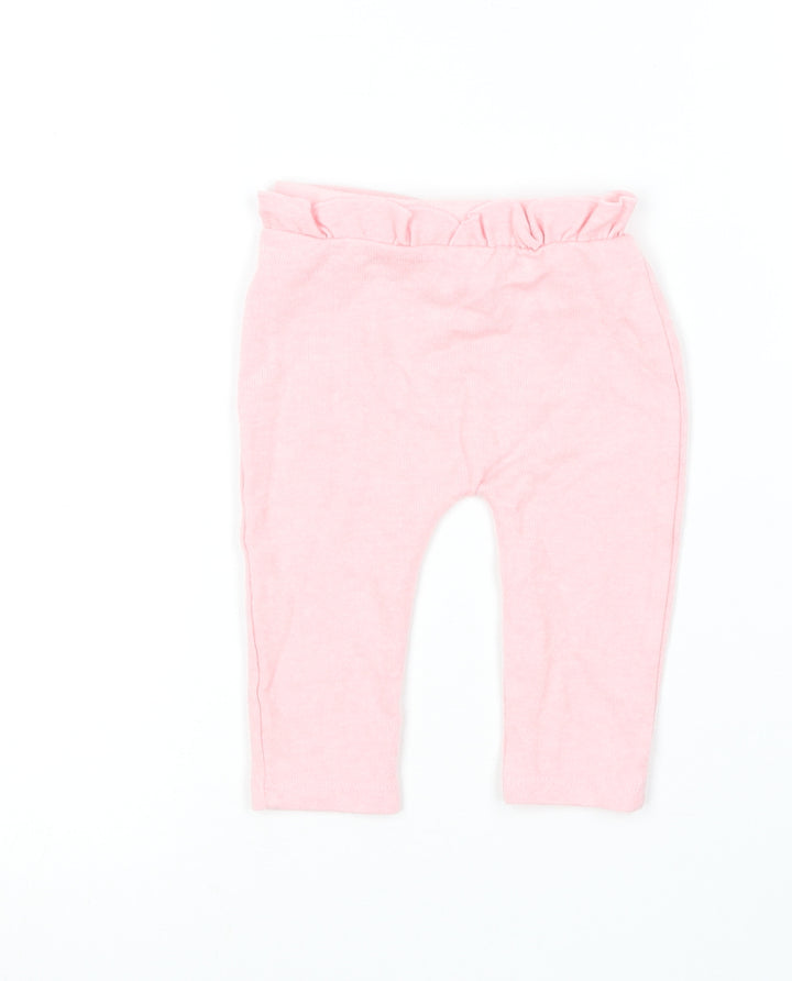 George Girls Pink Viscose Jogger Leggings Size 3-6 Months