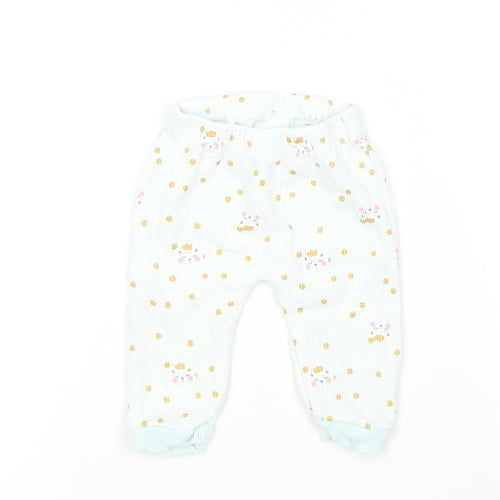 Sterling Girls Green Geometric Cotton Jogger Leggings Size 3-6 Months