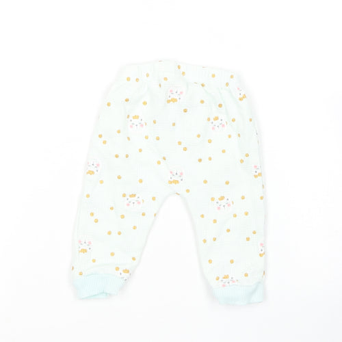 Sterling Girls Green Geometric Cotton Jogger Leggings Size 3-6 Months