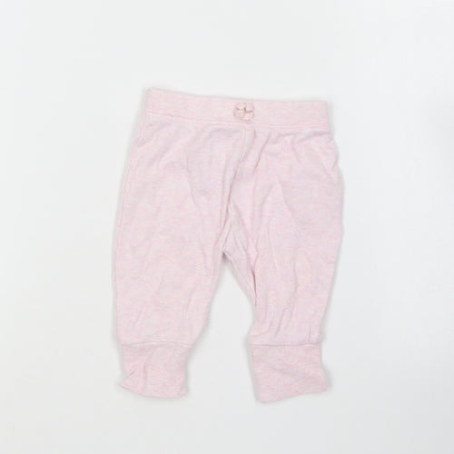 George Girls Pink  Cotton Jogger Leggings Size 0-3 Months