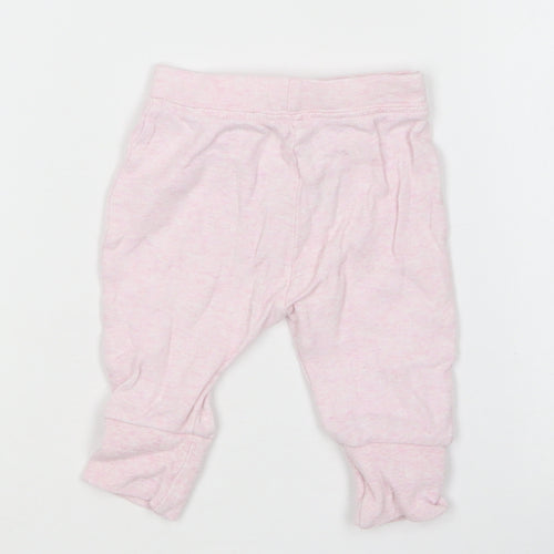 George Girls Pink  Cotton Jogger Leggings Size 0-3 Months