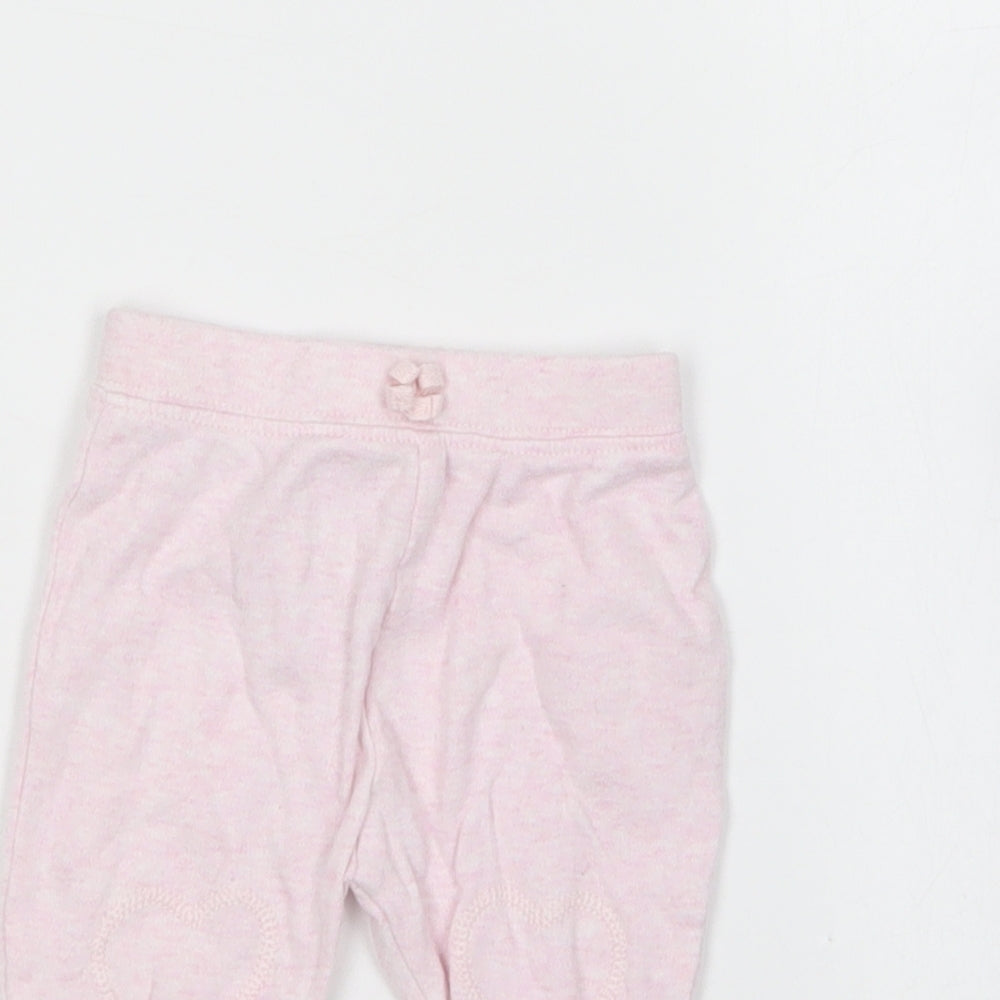 George Girls Pink  Cotton Jogger Leggings Size 0-3 Months