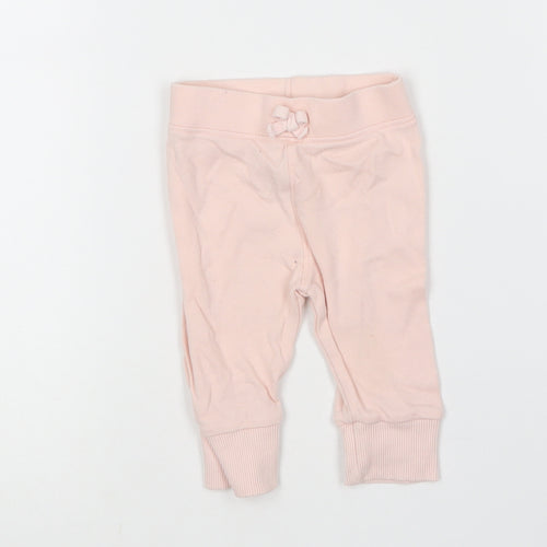 George Girls Pink  Cotton Jogger Leggings Size 0-3 Months