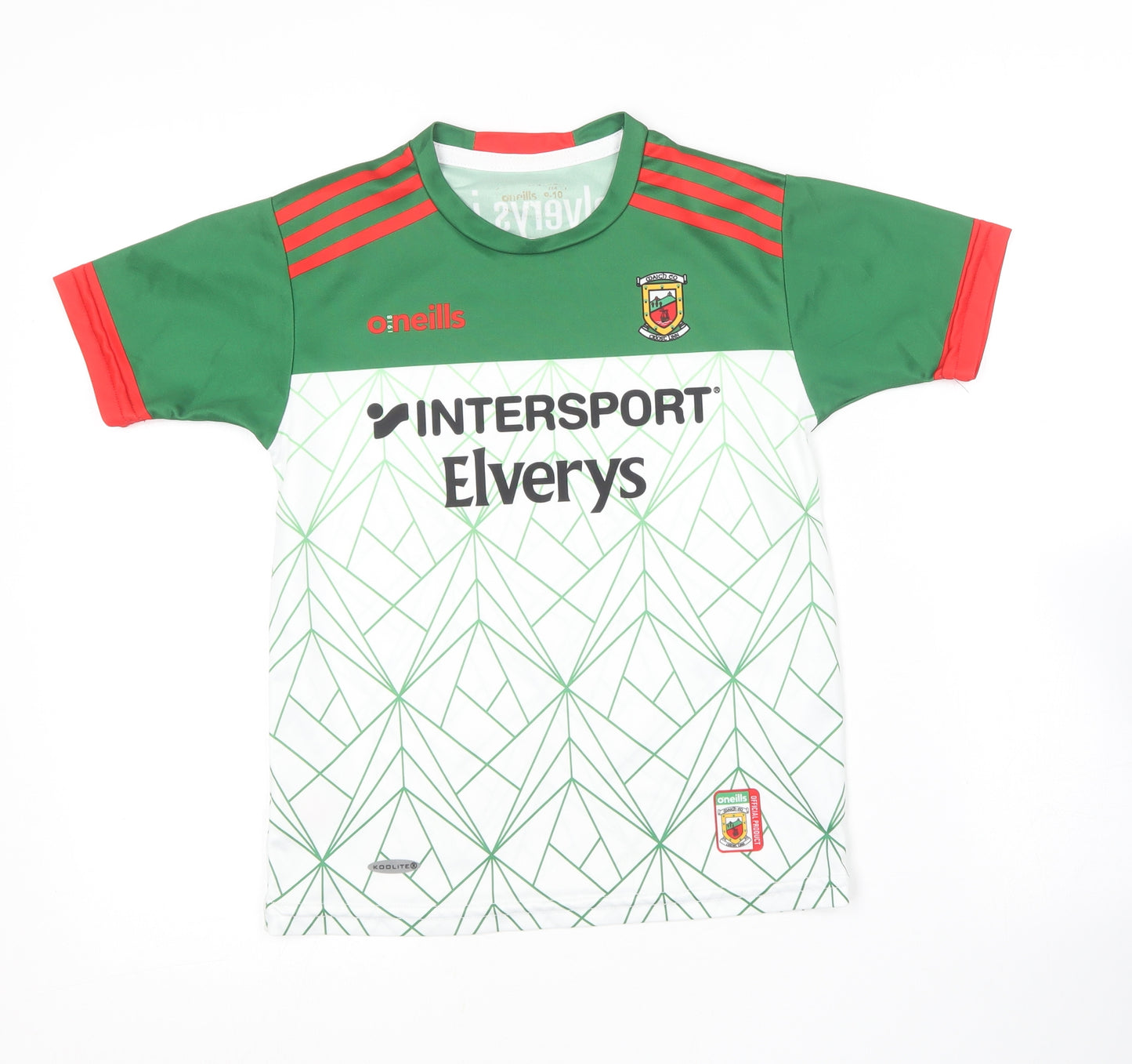 O'Neills  Boys Multicoloured  Polyester Basic T-Shirt Size 9-10 Years Round Neck  - Gaelic football