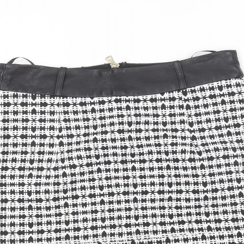 River Island Womens Black Geometric Cotton Mini Skirt Size 8