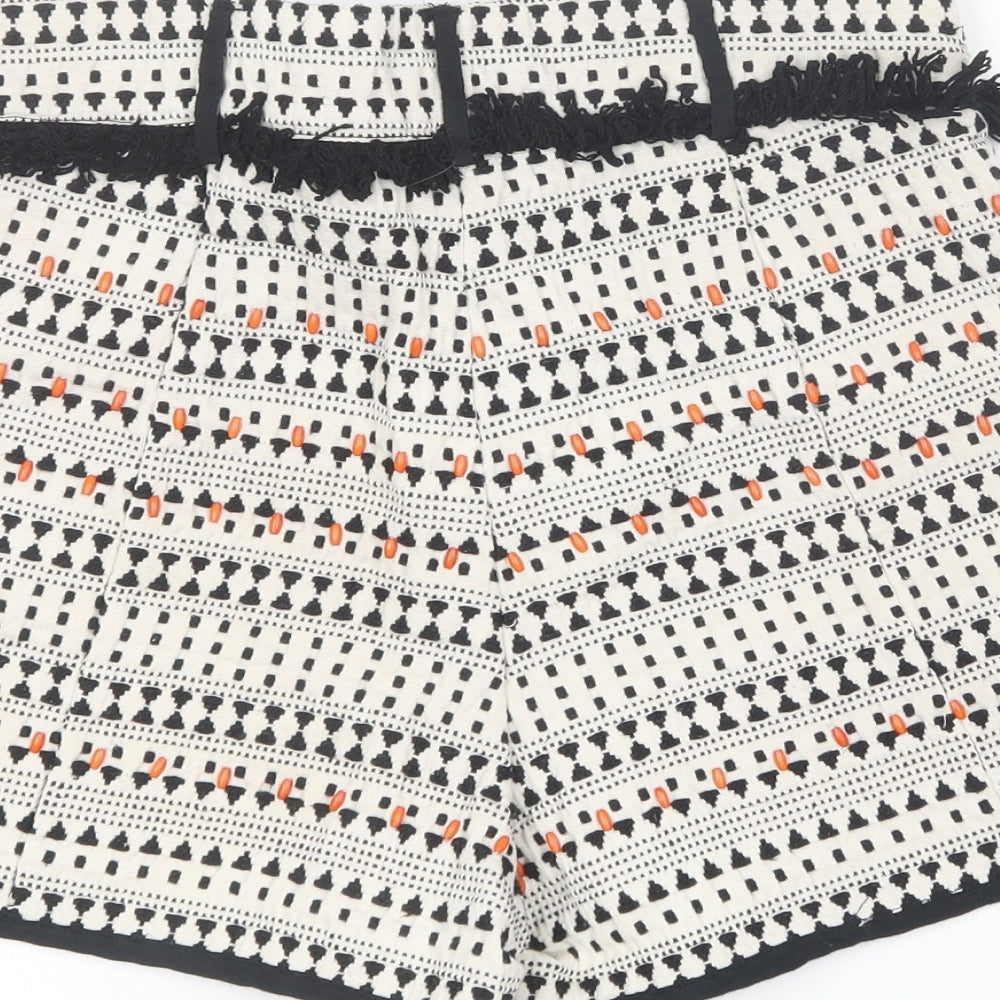 River Island Womens Multicoloured Geometric Polyester Chino Shorts Size 8 L6 in Regular