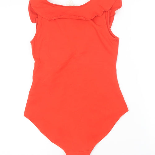 H&M Womens Red  Cotton Bodysuit One-Piece Size S