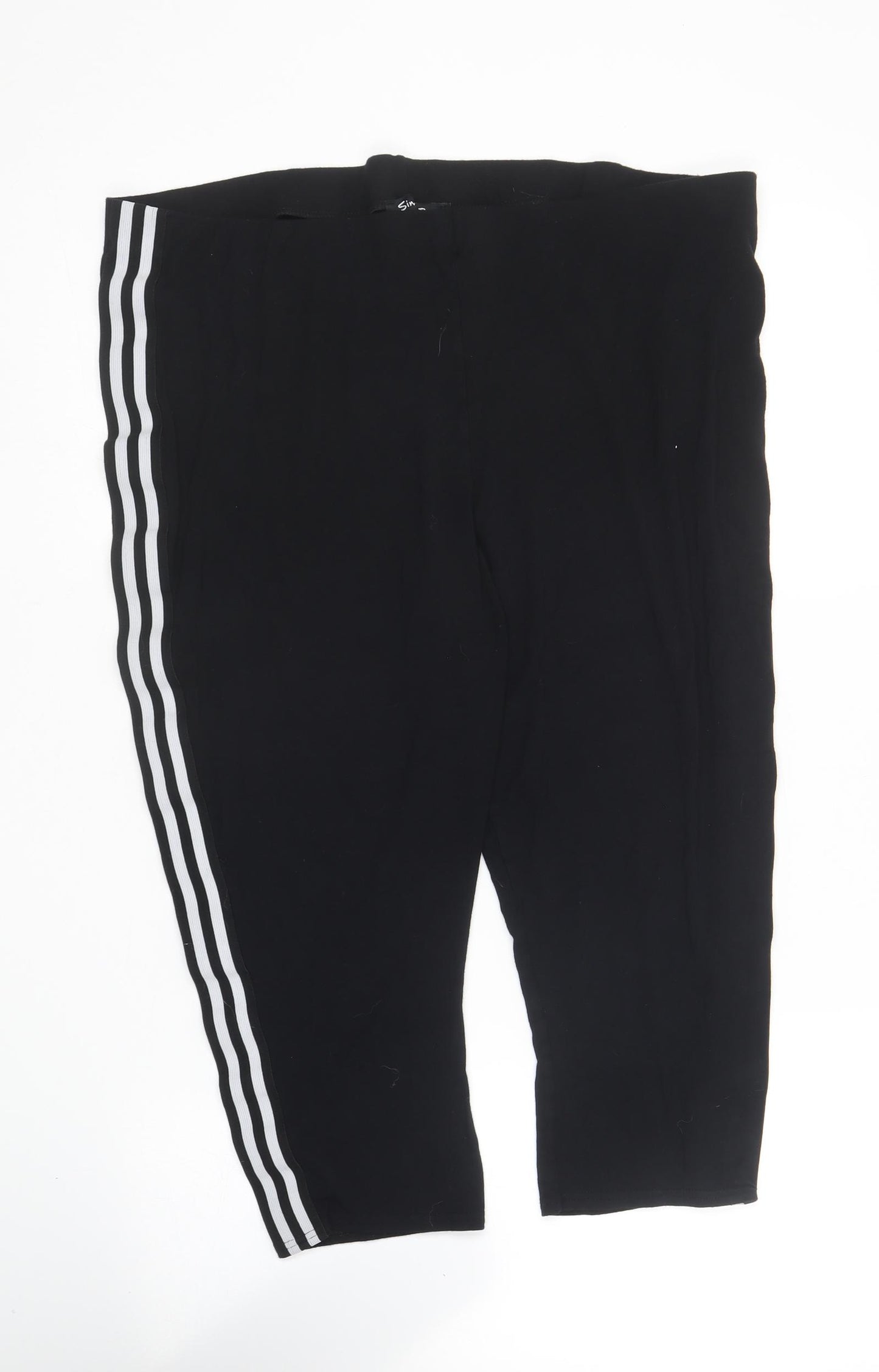 Simply Be Womens Black  Viscose Cropped Trousers Size 26 L20 in Regular
