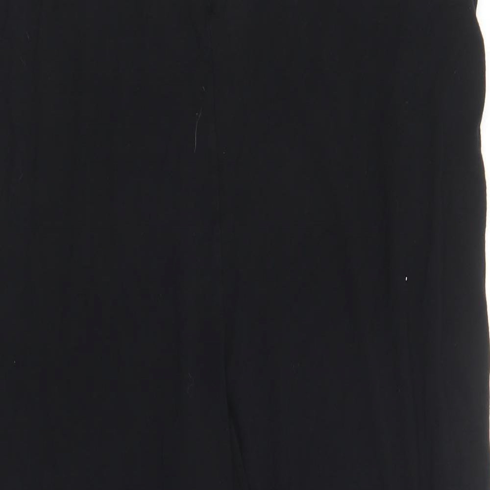 Simply Be Womens Black  Viscose Cropped Trousers Size 26 L20 in Regular