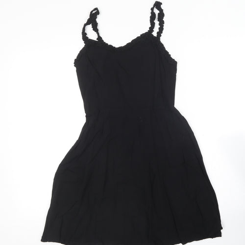 New Look Womens Black  Viscose Skater Dress  Size 8  Sweetheart