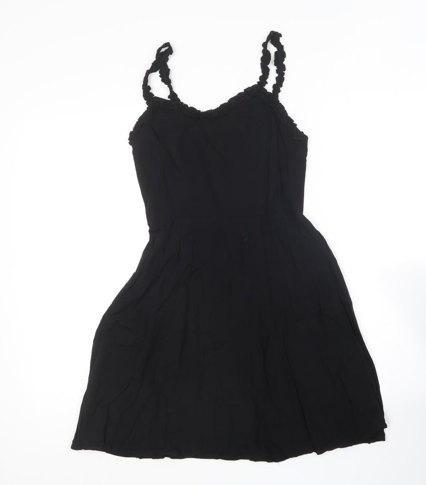 New Look Womens Black  Viscose Skater Dress  Size 8  Sweetheart