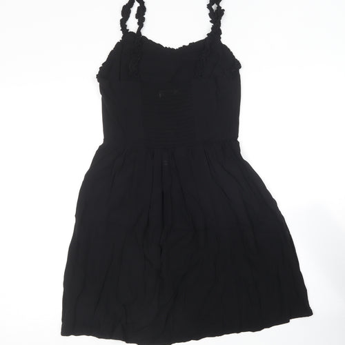 New Look Womens Black  Viscose Skater Dress  Size 8  Sweetheart