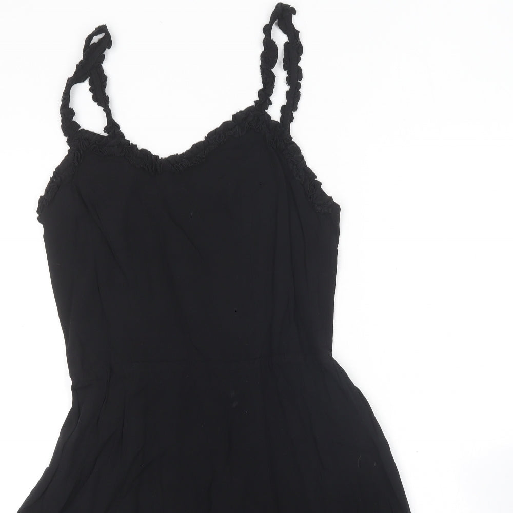 New Look Womens Black  Viscose Skater Dress  Size 8  Sweetheart